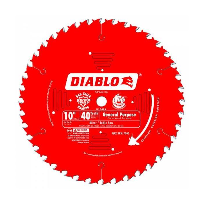 Diablo 10 inch on sale table saw blade