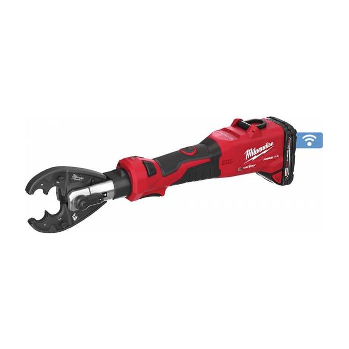 Milwaukee M18 18 Volt Lithium-Ion Cordless FORCE LOGIC 6T Linear Utility  Crimper Kit w/ O-D3 Jaw  Cutting Jaws