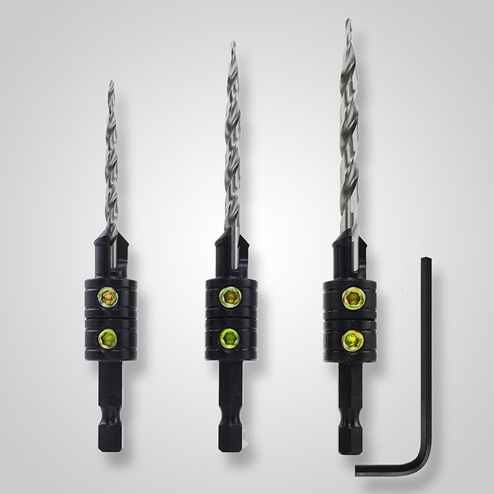 Tapered countersink drill online bit set