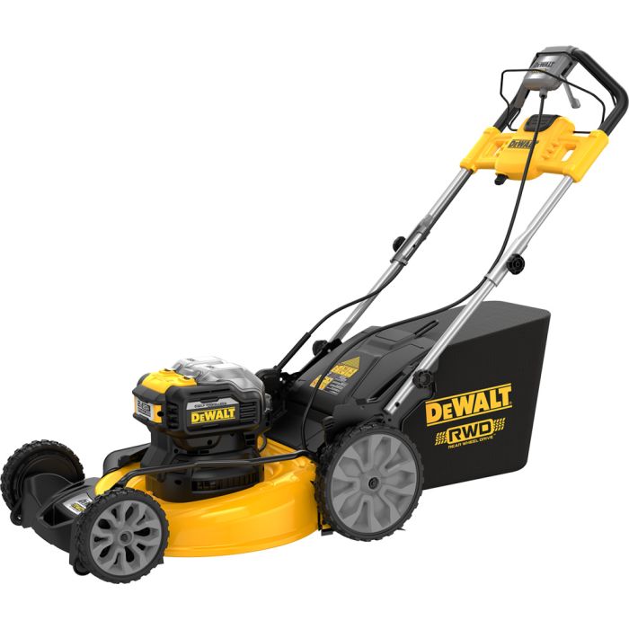 Rear wheel drive store self propelled mower