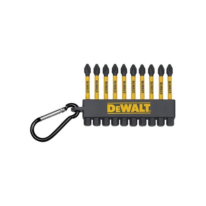 DEWALT FLEX TORQ SQ2 SQUARE 2' CARABINER CLIP SCREW BITS-10 PK