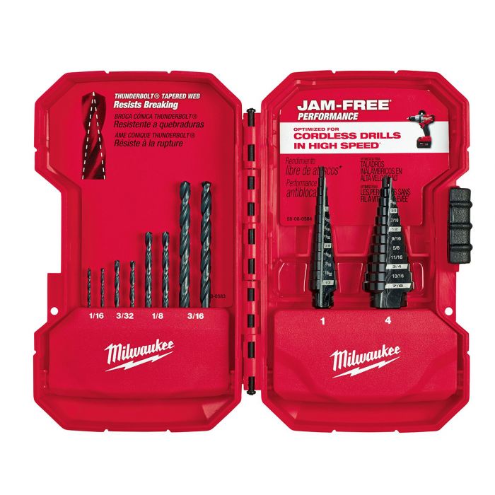 Black Oxide Step Drill Bit Set - 10 Piece