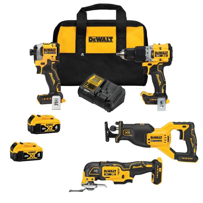 DeWalt MAX XR Brushless 4-Tool Combo with 2 4Ah Batteries