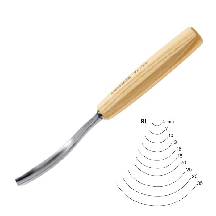 Pfeil - Long bent tools n.8L - carving tools