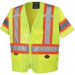 Pioneer Hi-Viz Yellow Short-Sleeve Safety Vest - S/M