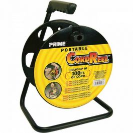 Extension Cord Storage Reel, Black - Portable Cable Reel with