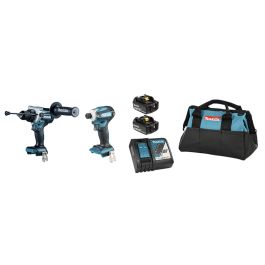 Makita 18V LXT Brushless Cordless 2 Tool Combo Kit (5.0 Ah X2)