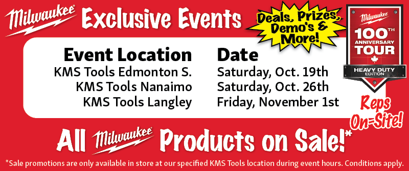 Milwaukee 100 Year Sale Events at KMS Tools 